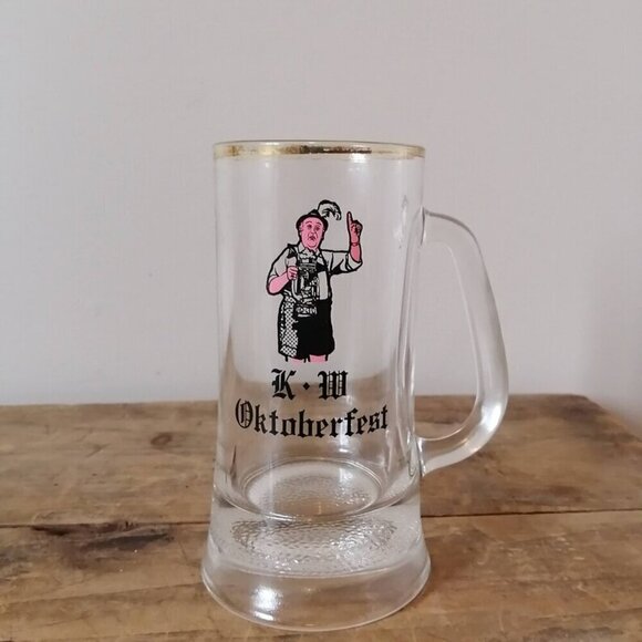 🎁Vintage Oktoberfest Heavy Glass Beer Mug STEIN Kitchener Waterloo Oktoberfest - Picture 1 of 13